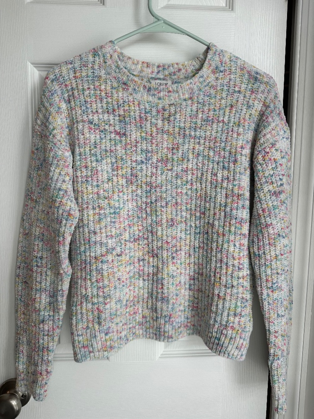J.Crew Factory Confetti Chenille Crewneck Sweater S Multicolor Speckled